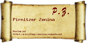 Pirnitzer Zenina névjegykártya